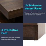 HOMMPA Open Shelf LED Nightstand with Charging Station Dark Walnut 2 Drawers Bedside Table with Led Light Night Stand with Storage Smart Nightstand Wood Night Table Mid Century for Bedroom Furniture HOMMPA