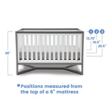 Delta Children Tribeca 4-in-1 Convertible Crib, White/Grey Delta Children