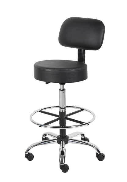 Boss Office Products Be Well Medical Spa Drafting Sool with Back in Black