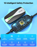 Level 1/2 EV Charger for Tesla, 16A Electric Car Mobile Charger for Tesla 25ft Cable with 240V NEMA 6-20 Plug, 120V NEMA 5-15 Adapter, NACS Connector, Home Portable Wall Charger for Tesla ModelY/3/S/X SEGUMA