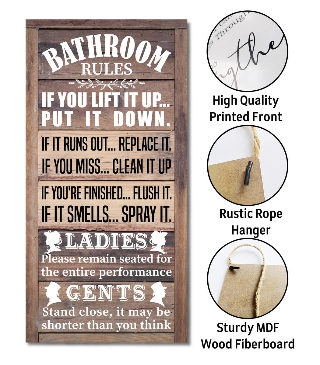 Rustic Bathroom Decor, Western Bathrooms Decors, Funny Bathroom Signs Wall Decor, Country Bathrooms Decors Gkwa