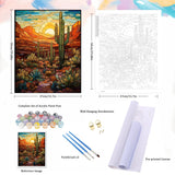 Natuyalo Paint by Numbers Kit for Adults - Cactus DIY Adult Paint by Number Kits Wilderness Landscape Acrylic Canvas Painting for Adults Beginners Kids Art Crafts Without Frame, 16x20 Inch Natuyalo