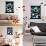 MXJSUA Halloween Enchanted Forest DIY Diamond Painting Kits for Adults, Diamond Gem Art Painting for Beginners, Pumpkin Diamond Picture with Full Round Drill Dots Craft Set Gift, 12x16 Inch MXJSUA