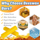 Sukh 12PCS Yellow Beeswax-Bar - 290g(10.23oz) Beeswax Block - Wax Bar Yellow Beeswax Bulk Bar of Wax Yellow Beewax for Candles Triple Filtered Skincare,Lip Balms,Lotions,DIY Projects,Soap Sukh