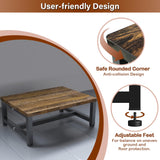 Tigerden Wooden Step Stool for Toddlers Kids and Adults, Heavy Duty Stepping Stools with 300 LB Load Capacity, Foot Step Stool for Bed, Bedroom, Living Room, Bathroom, Kitchen- Rustic Brown & Black Tigerden