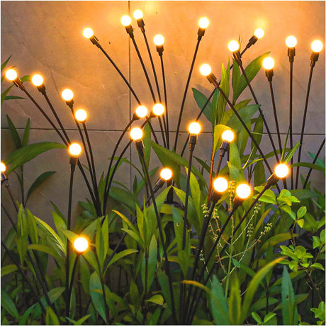 TONULAX Solar Garden Lights - New Upgraded Solar Swaying Light, Sway by Wind, Solar Outdoor Lights, Yard Patio Pathway Decoration, High Flexibility Iron Wire & Heavy Bulb Base, Warm White(2 Pack) TONULAX