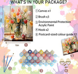 Arttoplus Flower Paint by Numbers Kit for Adults Canvas-Flower Paint by Numbers Kits for Adults,Flowers Painting by Numbers Adult for Gift Home Wall Decor(16x20inch) Arttoplus