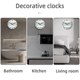 CHYLIN Wall Clock 14 Inch Bathroom Clock, Rustic Wall Clocks Battery Operated, Silent Non Ticking Wooden Coastal Beach Clock for Kitchen, Living Room, Bedroom, Office (White) CHYLIN