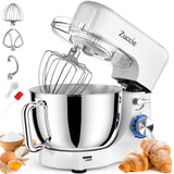 Stand Mixer, Zuccie 4.8QT Kitchen Electric Stand Mixer, 380W Motor Power Food Mixer, 8+P-Speed Dough Mixer with Dough Hook, Wire Whip & Beater, White Zuccie