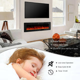 BOSSIN 72 inch Electric Fireplace Recessed and Wall Mounted, Ultra-Thin Silence Linear Electric Fireplace, 12 Adjustable Flame Color & Speed,750/1500W,Touch Screen Remote Control with 8h Timer BOSSIN