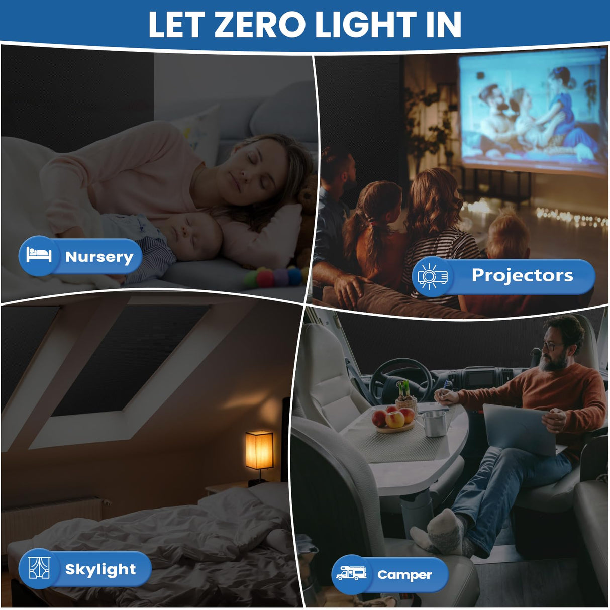 BKSAI 100% Blackout Window Cover, Portable Magnetic Blackout Shades for Window, Black Out Window Blinds No Drill Cuttable Blackout Curtains for Bedroom, RV, Nursery, Media Room, 39x57 inch BKSAI