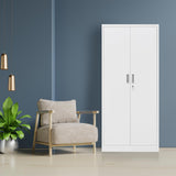 TaskStorz Steel SnapIt Cabinet, 72 Inch Metal Storage Cabinet with Locking Doors and Adjustable Shelves, Metal Garage Cabinet, Tool Cabinets for Office, Garage and Home Use, 72"H x 32"W x 18"D (White) TaskStorz