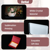 Didaey 2 Pcs Sublimation Blanks Crystal Picture Frame Crystal Tabletop Decor Decorative sublimation Plaques Custom Photo Frame DIY Picture Frame for Christmas Wedding Memorial DIY Gift (Rectangle) Didaey