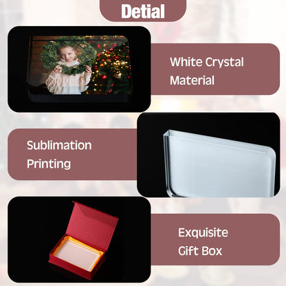 Didaey 2 Pcs Sublimation Blanks Crystal Picture Frame Crystal Tabletop Decor Decorative sublimation Plaques Custom Photo Frame DIY Picture Frame for Christmas Wedding Memorial DIY Gift (Rectangle)