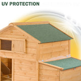 Large Chicken Coop with Wheels,Mobile Hen House for 6-8 Chicken,Portable Chicken House with Nesting Box,Wooden Poultry Cage,Waterproof Rabbit Cage,Duck Coop ECOLINEAR