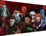KYOQFVN Halloween Diamond Painting Kits for Adults,5D Full Round Diamond Halloween Clown Diamond Art Kit, Large Dots Diamond Painting for Beginners, DIY Beads for Home Wall Decor, 27.5" x 15" KYOQFVN