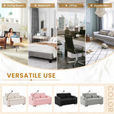 KINFFICT Sleeper Sofa Couch Bed with Phone Holder, Modern 3-in-1 Convertible Velvet Pull Out Loveseat Futon Sofa with USB & Type C Port & Cup Holder for Living Room Bedroom Office KINFFICT