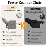 Grey Power Recliner Chairs for Adults, Ultra-Comfy Small Recliners for Small Spaces, Adjustable Electric Recliner Chairs with Remote & 2 Side Pockets - Padded Seat Backrest & Footrest (Gray) anwickjeff