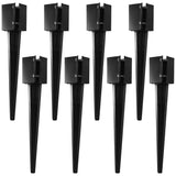 CRIZTA 8 Pcs 36" Heavy Duty 4x4 Fence Post Anchor Ground Spike Metal Black Powder Coated - Mailbox Post Anchors. Length: 36 inches, Outer Dimension: 4” x 4” (Fit 3.5” x 3.5” Square Wood Post) CRIZTA