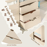 KOMFOTT Twin Low Loft Bed with 3 Storage Drawers & Underneath House, Wood Loft Bed with Slide, Ladder, Guardrails & Under-Bed Play Space, Kids Twin Loft Bed for Girls & Boys, No Box Spring Needed KOMFOTT