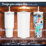 Daily Treasures 5×10"Sublimation Shrink Wrap Sleeve Set(50pcs),Heat Shrink Wrap with PET Tape&Scraper&Heat Resistant Gloves,Heat Shrink Film,Sublimation Wraps For 20oz Tumblers Mugs Cups Jars Cosmetic Daily Treasures