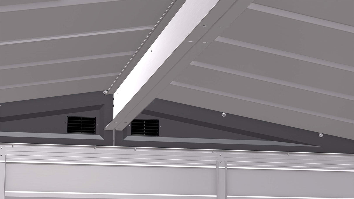 Arrow Select 6' x 5' Outdoor Lockable Steel Storage Shed Building, Charcoal Arrow