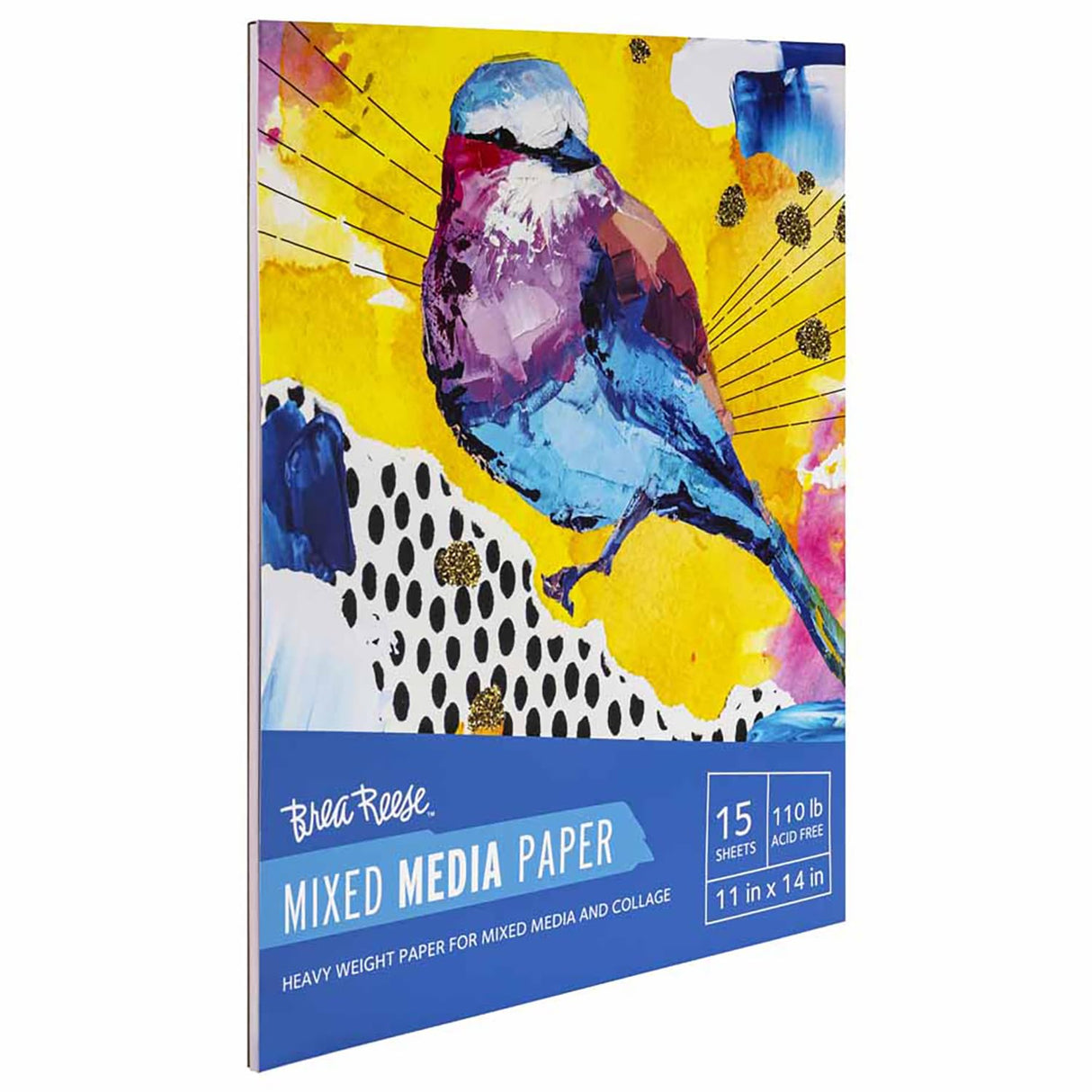 Brea Reese: Mixed Media Paper Pad 60 Sheets - 11x14-98lb, Acid-Free, Layering & Collaging, Perfect for Multiple Art Mediums, Adult Art Supplies Brea Reese