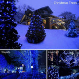 MYGOTO led String Lights 500LED 165ft Indoor/Outdoor Fairy String Lights 30V 8 Modes Christmas Lights for Home, Christmas Tree, Wedding Party, Room,Wall Decoration, Indoor&Outdoor(Blue+White) MYGOTO
