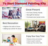 Ekuxom Large Diamond Art Kits for Adults-Christmas Diamond Painting Kits for Adults-Snow Train Round Full Drill Diamonds Art Painting Kit for Gifts Home Wall Decor 27.5 X 15.7 inch Ekuxom