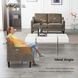 VINGLI 53" Love Seat Couches, 2 Seater Loveseat Mid Century Modern Sofa Couch Soft Chenille with Scooped Armrest for Small Spaces, Living Room, Dorm, Bedroom, Apartment VINGLI