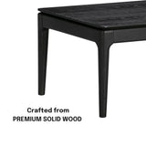NTC Mingle Modern Wooden Rectangle Coffee Table with Hidden Drawer – Waterproof & Heat Resistant, Burnt Black NTC