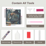 Anuver Landscape Diamond Painting Kits for Adults, 5D DIY Diamond Art Kits for Beginners, Full Drill Diamond Painting Kits for Home Wall Decor, Black Panther 12x12 Inch Anuver