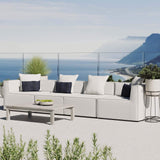 Modway EEI-4381-WHI Saybrook Patio Upholstered 4-Piece Sectional Sofa in White Modway