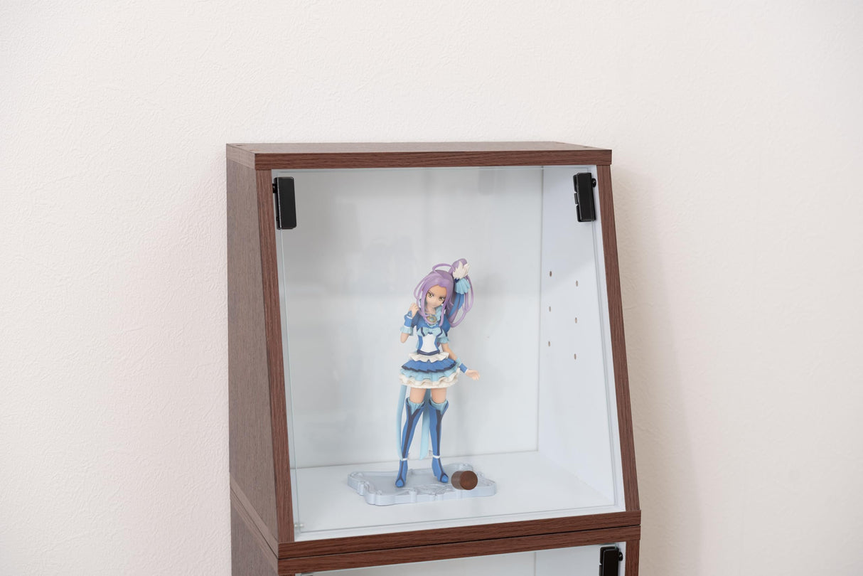 パレットライフ PaletteLife Knock-Down Curio Cabinet Box, 2 Tiers, Brown, Collection Case, Figurine Rack, Collectible Shelf, Storage, Otaku, Wood Grain, Glass, Assembly Required, BLT-651BR パレットライフ