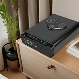 Fingerprint Biometric Gun Safe, Clock Handgun Safe with 3-in-1 Watch & Phone Wireless Charging, Drawer Lock for Hand guns, Cash, Valuables- with Humidity |Temperature| Alarm Clock| Time BBRKIN