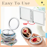 Kigley 12 Pcs Mandala Makeup Diamond Painting Mirror DIY Pocket Mirror Compact Diamond Art Kits for Adults Portable Crystal Magnifying Folding Purse Mirror for Beginners Women Man Crafts Kigley