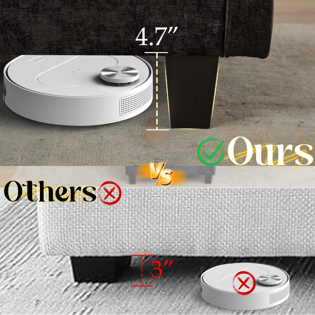 SAMERY Modular Sectional Sofa, 113" L Shaped Couch Set for Living Room Comfy Cloud Couch with Movable Ottoman, Extra Deep Seat Sofa Sleeper with 5 Pillows, Black Chenille 3-Seater Sofa SAMERY