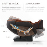3D Massage Chair, Full Body Massage Chair, Zero Gravity Recliner w/Dynamic Leg Kneading System, 53.14" SL Track, Sleek Appearance, 12 Auto Modes, Wireless Charging, Bluetooth Speaker, TFT Screen Mazzup