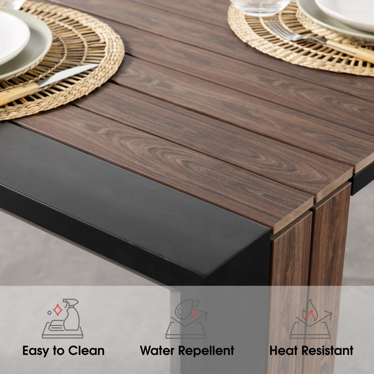 Transformer Table Outdoor Patio Furniture Set for 4 to 12, Expandable Outdoor Table and Chairs Set of 4 with Dining Bench, Weather Resistant Extendable Patio Table with Chairs & Bench Transformer Table