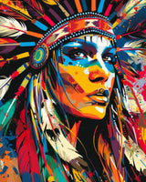 Tucocoo DIY Paint by Numbers,The Blacks Canvas Indian Oil Painting Kit for Kids & Adults, 16" W x 20" L Drawing Paintwork with Paintbrushes, Acrylic Pigment-African American （Frameless） Tucocoo