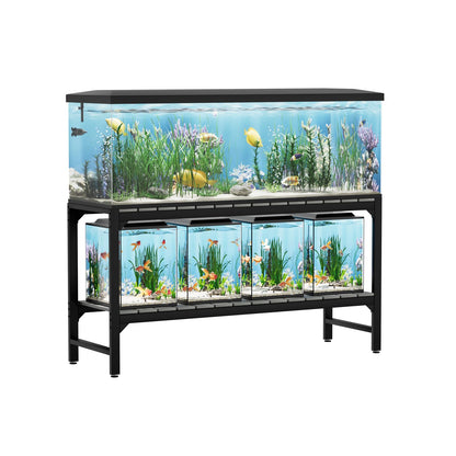 Tatub 55-90 Gallon Fish Tank Stand, Metal Aquarium Stand with 2-tier Open Shelves & Thickened Slats, Heavy Duty Metal Large Aquarium Stand for up to 6 Total Aquariums, 1000 LBS Capacity Per S - WoodArtSupply