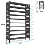 Tribesigns 10 Tiers Shoe Rack, Large Capacity Shoe Organizer, Shoe Shelf for 50 Pair, Large Shoe Rack, Extra Large Shoe Shelf Tribesigns