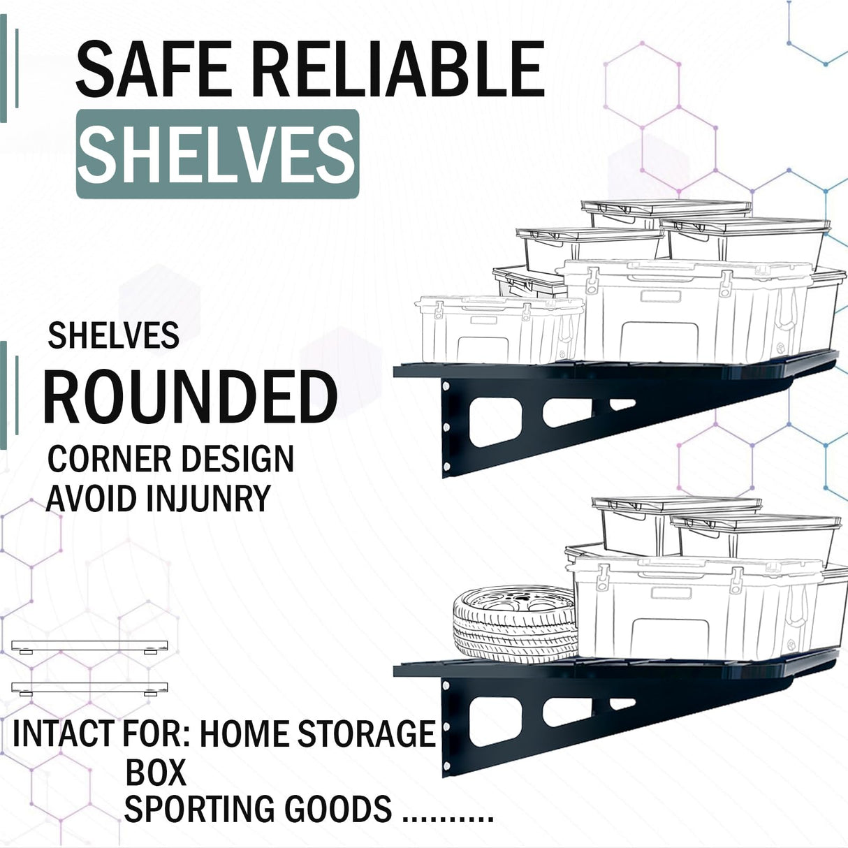 4-Pack 2x4ft Garage Wall Shelving, 4 Shelf Total 16 ft(L) Garage Shelving Wall Mounted, Heavy-Duty Storage Shelves, Perfect for Holding Storage Bins, Sporting Goods, Tools, and More Space-Saving ZoffyFabrizio