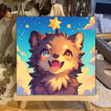 XTCIXAL Paint by Numbers Kit for Kids with Frame, Wolf Paint by Number Kids Age 5-8-12, Paint by Number with Frame for Gifts and Home Decor 8X8 Inch XTCIXAL