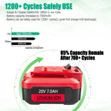 Upgraded 7000mAh V20 Battery and Charger Set Compatible for Craftsman 20V Battery Replacement CMCB204 CMCB205 CMCB202 CMCB202-2 CMCB201 CMCB206 CMCB209 CMCD700C with CMCB104 Charger Batryuic