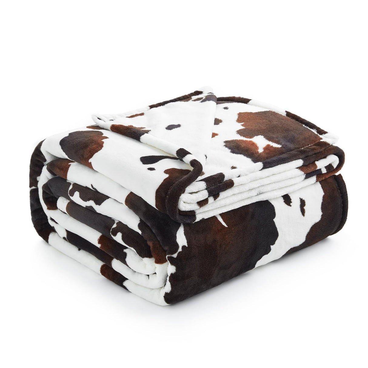 Cozy Bliss Cow Print Throw Blanket Non Shedding MilkyPlush™ Fleece 330GSM Thick Blankets Western Room Decor Super Soft Warm for Adults Kids Girl Gifts Bedroom Couch Sofa Travel Black Brown 50"x60" Cozy Bliss