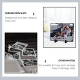 6 Pcs Sublimation Slate Blanks 5.9 x 7.8 inch Picture Frame Heat Transfer Rock Photo Plaque with DIY Custom Stone Slate Display Stand Christmas Decoration for Desktop Souvenir OKBA
