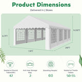 EROMMY 13x26ft Outdoor Party Tent, Heavy Duty Wedding Canopy with 8 Removable Sidewalls, 2 Roll-up Doors & 2 Storage Bags, Gazebo Shelter Tent for Party Event Commercials, White EROMMY
