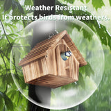 NATUREYLWL Bird House for Outside - Hanging Outdoor Birdhouse - Natural Wood Bird Nesting Box for Bluebirds, Hummingbirds, Finches, Wrens, Cardinals - Easy to Clean & Durable Garden Bird Shelter NATUREYLWL