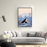 Ginfonr DIY 5D Diamond Art Kits for Adults, Whale Diamond Painting for Adults, Diamond Art Animal Mountain Peak Full Drill, Diamond Art Kits Embroidery Rhinestone Craft for Home Wall Decor 12*16 Inch Ginfonr